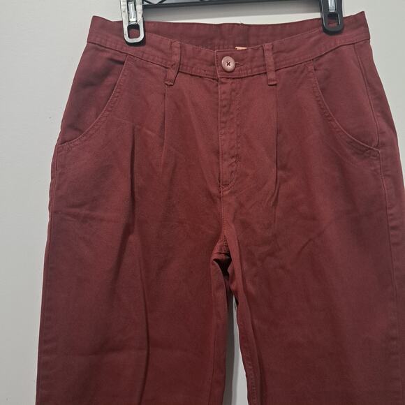 Free People Cya Later Skate Trouser Grannycore Preppy Coastal Pants S 4 Burgundy - Picture 10 of 14